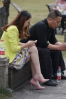 裙装肉丝淡粉高跟美腿少妇