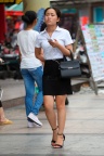 制服挎包马尾辫美腿高跟少妇