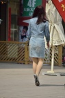 牛仔套装丝袜美腿高跟少妇